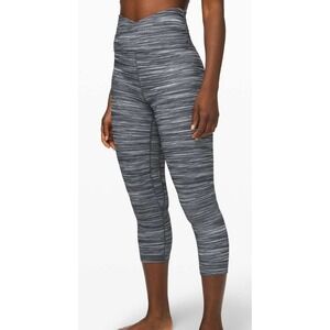 Lululemon Align Crop Cross Waist Mini Space Dye Herringbone Heathered size 4